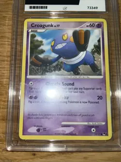 Croagunk 13/17 Pop Series 8 2008 Pokemon Card - Ace Graded Mint 9 - Image 2