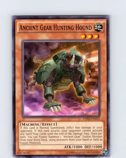 Yu-Gi-Oh TCG Ancient Gear Hunting Hound RATE-EN013 Unlimited Common Card NM - Image 1