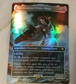 The Destined White Mage (Borderless) Commander: Final Fantasy Foil - Image 1