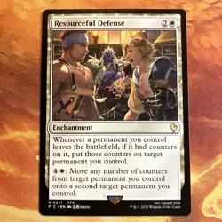 MTG Resourceful Defense Commander: FINAL FANTASY Near-Mint White Rare!! - Image 1