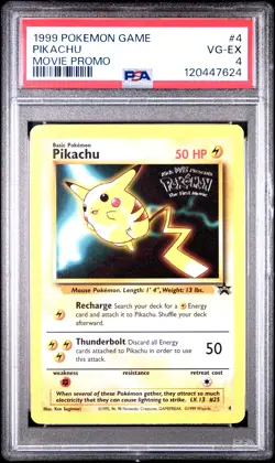 1999 POKEMON GAME MOVIE MOVIE PROMO #4 PIKACHU PSA 4 - Image 1