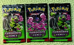 Pokemon TCG: Scarlet and Violet Shrouded Fable x3 Booster Pack Sealed New - Image 1