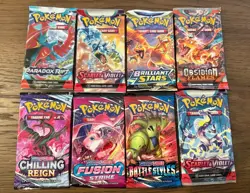 Pokemon TCG Mixed Lot of 8 Booster Packs Sealed: Fusion strike and more! - Image 1