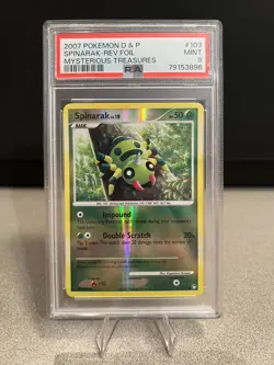 2007 Pokemon Mysterious Treasures Reverse Holo 103/123 Spinark PSA 9 MINT - Image 1
