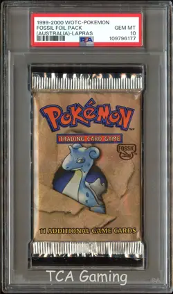 PSA 10 GEM MINT Fossil RED LOGOS (1999-2000) Australia SEALED Pack Pokemon 177 - Image 1