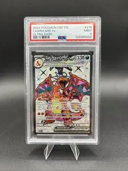 2023 POKEMON OBF EN-OBSIDIAN FLAMES ULTRA RARE #215 CHARIZARD EX PSA 9 - Image 1