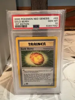 2000 Pokemon Neo Genesis 1st Edition #93 Gold Berry PSA 10 Gem Mint - Image 1