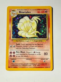 Ninetales Base Set 12/102 Holo Rare 1999 WOTC Vintage Original Pokemon TCG LP - Image 1