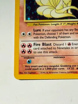 Ninetales Base Set 12/102 Holo Rare 1999 WOTC Vintage Original Pokemon TCG LP - Image 5