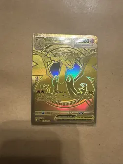 Gold Mega Charizard X EX 130/094 - Pokemon TCG card From Phantasmal Flames - Image 3