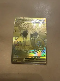 Gold Mega Charizard X EX 130/094 - Pokemon TCG card From Phantasmal Flames - Image 5