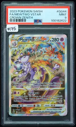 2023 Mewtwo VSTAR #GG44 Crown Zenith PSA 9 Pokemon Card - Image 1