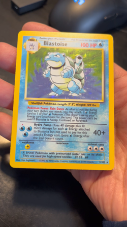 Blastoise Red Dot Error Misprint Base Set Pokemon Card - Good Condition! - Image 2