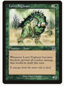 Leery Fogbeast Vintage Magic the Gathering Cards (x4) PLAYSET MtG Onslaught - Image 1