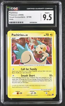 CGC 9.5 MINT+ Pachirisu 2008 Great Encounters 5/106 Holo Pokemon Card - Image 1