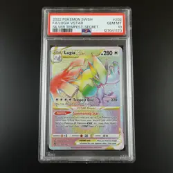 PSA 10 Lugia Vstar 202/195 Pokemon Silver Tempest Full Art Rainbow Graded Card - Image 1
