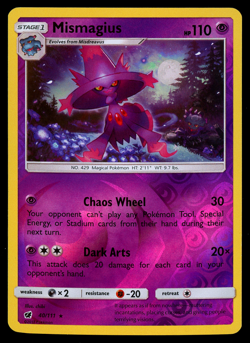 Pokemon Card Crimson Invasion Mismagius 40/111 Reverse Holo Rare - NM - Image 1