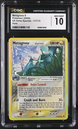 CGC 10 GEM MINT Metagross 2005 EX Delta Species 11/113 Holo Pokemon Card - Image 1