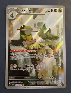 AR Holo Fraxure Pokemon Card 077/064 Shrouded Fable - Image 1