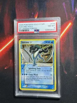Pokemon Suicune Gold Star EX Unseen Forces Ultra Rare Holo Card #115 PSA 8 - Image 1
