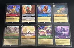Disney Lorcana The Lion King Theme 8 Card Lot Simba/Nala/Mufasa/Zazu/Rafiki - Image 1