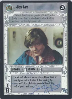 Star Wars CCG - Shelagh Fraser † (Aunt Beru) signed card - autograph Beckett BAS - Image 1