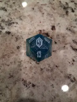 MTG Final Fantasy: GIFT Bundle Crystal Blue Oversized D20 Die spin down counter - Image 1
