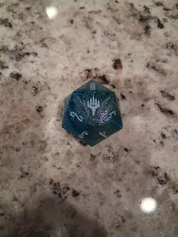 MTG Final Fantasy: GIFT Bundle Crystal Blue Oversized D20 Die spin down counter - Image 2