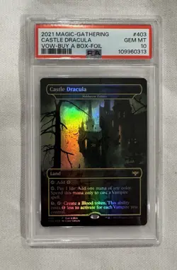 MTG Magic The Gathering Castle Dracula #403 Foil Crimson Vow PSA 10! POP 2! - Image 1