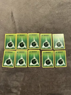 Vintage Grass Energy 1999 99/102 Base Set Unlimited Common Pokemon Lot of 10 - Image 1