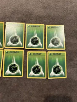 Vintage Grass Energy 1999 99/102 Base Set Unlimited Common Pokemon Lot of 10 - Image 3