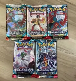 Pokemon TCG Scarlet and Violet Paradox Rift Booster Pack Lot Of 5 820650853258 - Image 1