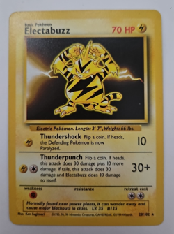 Pokemon TCG Electabuzz 20/102 Rare Unlimited Base Set Unlimited Non Holo MP - Image 1