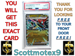2024 Pokemon TWILIGHT MASQUERADE TWM EN #130/167 DRAGAPULT ex HP 320 PSA 10 - Image 1