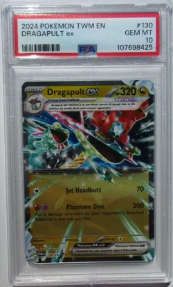 2024 Pokemon TWILIGHT MASQUERADE TWM EN #130/167 DRAGAPULT ex HP 320 PSA 10 - Image 2