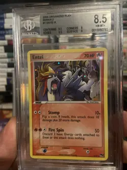 2005 Entei 1/17 Pop Series 2 BGS 8.5 NM/MINT *Low Pop* Pokemon TCG - Image 1