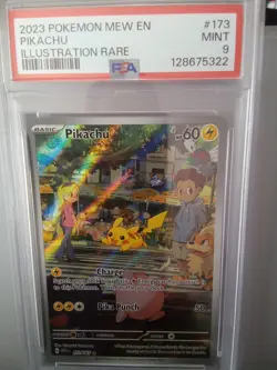 2023 pokemon Mew En Pikachu #173 Illustration Rare Psa 9 - Image 1