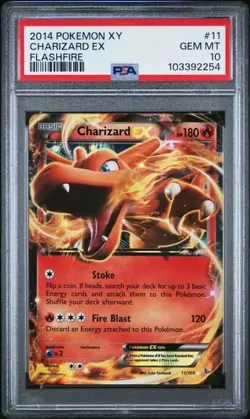 CHARIZARD EX (2014) POKEMON FLASHFIRE 11/106 (ULTRA RARE) PSA 10 + - Image 1