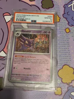 2023 POKEMON MEW EN-151 REVERSE HOLO #093 HAUNTER PSA 10 - Image 1