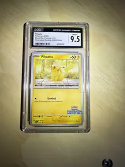 Pokemon TCG 2024 Illustration Contest Pikachu (SVP 214) CGC 9.5 Mint+ - Image 1