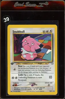 Snubbull 74/111 Pokemon Neo Genesis 1st Edition Non Holo NM/LP - Image 1