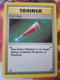 Full Heal Uncommon Trainer 82/102 Pokemon TCG Base Set Unlimited WOTC Vintage LP - Image 1