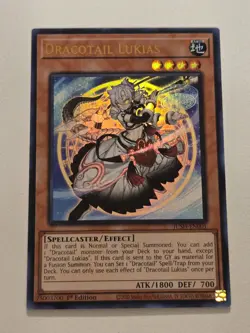 Dracotail Lukias JUSH-EN001 Ultra Rare Yugioh 1st Edition Justice Hunters Mint - Image 1