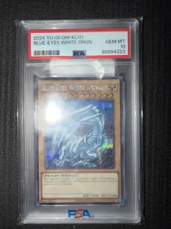 Blue-Eyes White Dragon Prismatic Secret Rare KC01 PSA 10 GEM MINT Yugioh 2024 - Image 1