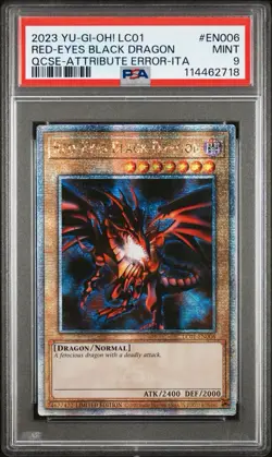 2023 YU-GI-OH! LC01-EN006 RED EYES BLACK DRAGON LIMITED QCSR ERROR-ITA PSA 9 - Image 1