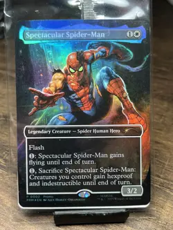 New Magic the Gathering Spectacular SPIDER-MAN Battle Damaged Marvel Legend Card - Image 1