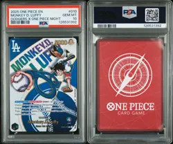 PSA 10 GEM MINT One Piece Los Angeles Dodgers Monkey D. Luffy Promo Card English - Image 1