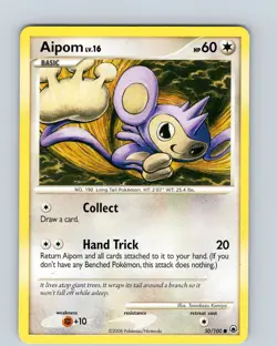 Pokemon TCG Aipom D&P Majestic Dawn 50/100 Regular Common Card Played MP - Image 1