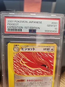 Pokemon PSA 10 MINT Pidgeot 1st Edition Japanese Expedition Non-Holo Card 91 - Image 2
