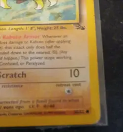 Pokemon TCG Kabuto Fossil 1st Edition Common Card 50/62 LP Condition - Image 5